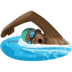 🏊🏿‍♂️ man swimming: dark skin tone display on Facebook